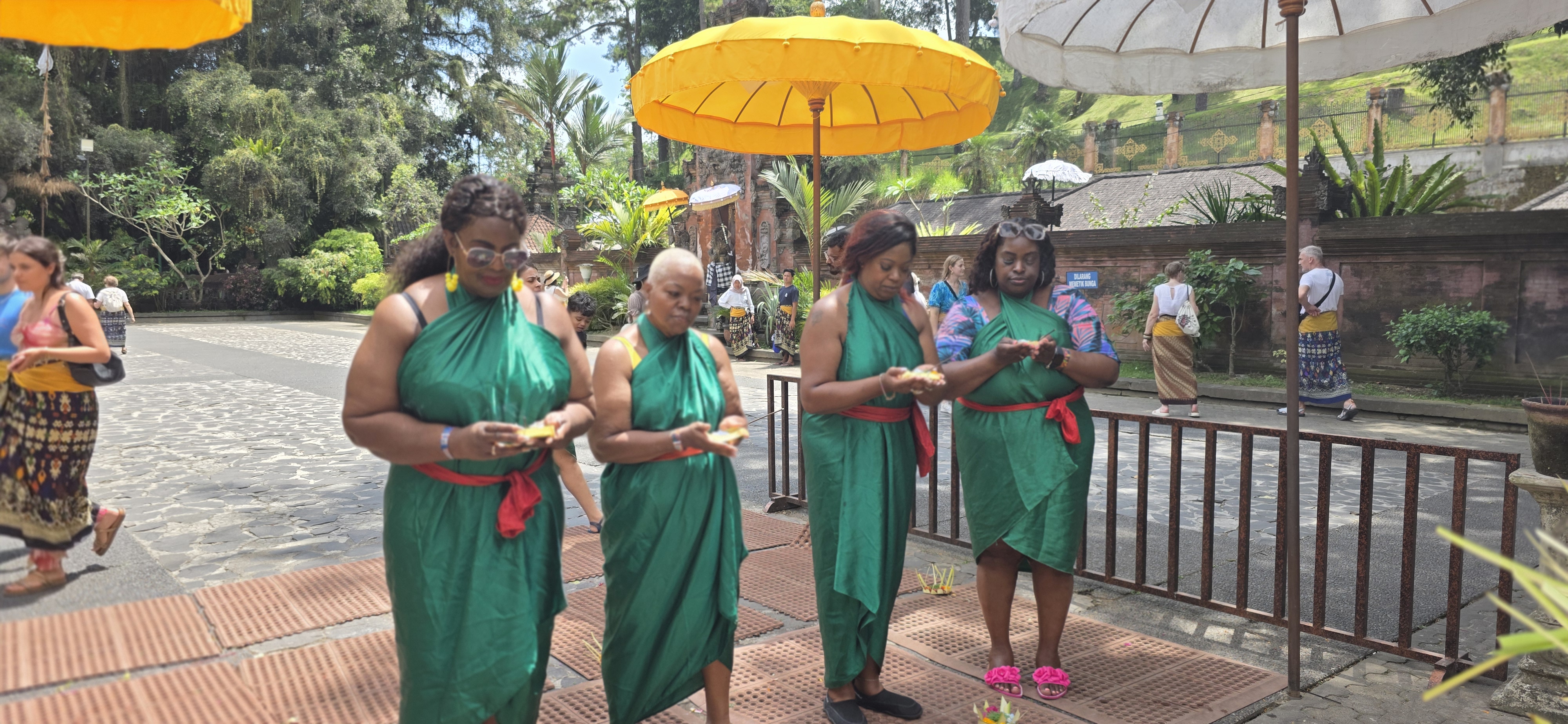 Adrenaline-HQ travelers during a purification ceremony in Bali